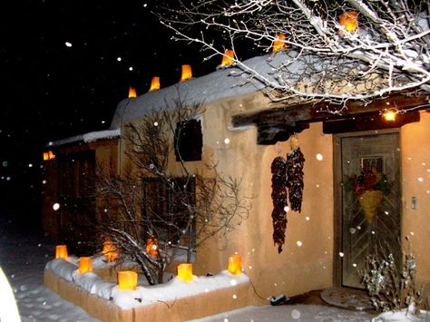 The great time to spend in vacation here on Christmas luminaries in Santa Fe, NM...chili wreaths...Love it. Available Nov 26-Dec 3, Dec.11 -15, Dec 19-23, Santa Fe vacation rental, Cozy historic adobe home in town- walking distance to the plaza, https://www.airbnb.com/rooms/2562597 Visit Santa Fe,The City Different, winter in Santa Fe is beautiful for skiing, snow shoeing and hikes under the full moon Christmas Luminaries, Snow Shoeing, New Mexico Style, New Mexico Santa Fe, Taos New Mexico, Mexican Christmas, Adobe House, Fire Works, Santa Fe Style