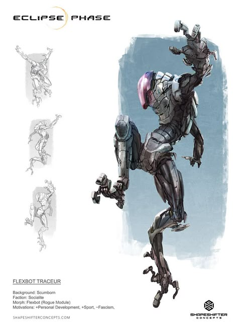 Robots Design, Eclipse Phase, Cool Robots, Arte Robot, 2d Illustration, Alien Concept, Kickstarter Campaign, Arte Cyberpunk, Alien Concept Art