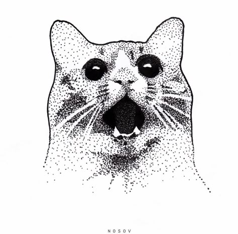 Dotwork Cat Tattoo, Dotwork Tattoo Design, Dotwork Art, Pointalism Art, Cat Tattoo Ideas, Circle Tattoos, Draw The Squad, Tattoo Sketch, Cat Person