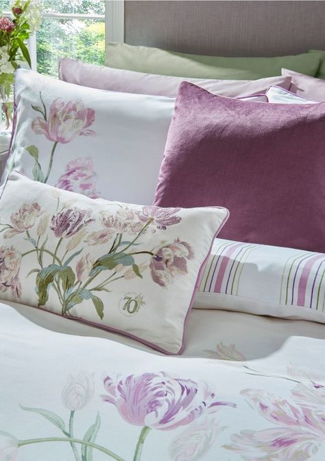 Laura Ashley Bedding, Designer Cushions, Tulip Design, Bed Time, Quilt Set, King Duvet, Cushion Design, King Duvet Cover, Beautiful Blooms