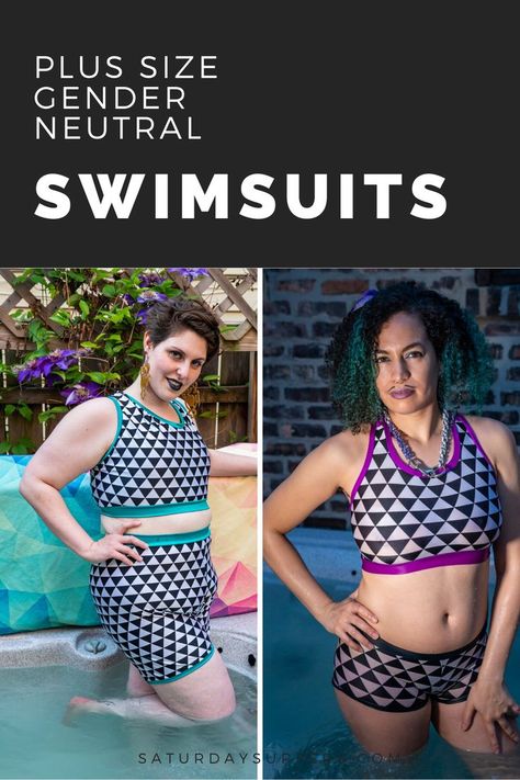 Where to Buy Plus Size Gender Neutral Bathing Suits for Trans & non-binary folks| 5 Brands for Summer 2020 - The Huntswoman Gender Neutral Outfits Women, 30 Birthday Outfits For Women, Gender Neutral Clothing Fashion, 30th Birthday Outfit, Gender Neutral Outfits, Lgbtq Fashion, Gender Neutral Fashion, Gender Fluid Fashion, Birthday Outfit For Women