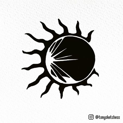 A symbol in the Witcher Universe. Kids who are born under an Eclipse are said to be cursed. Sun Summoner Symbol, The Witcher Symbol, Eclipse Symbol, Horror Jewelry, Witcher Tattoo, Witcher Art, Magic Symbols, Random Ideas, A Symbol