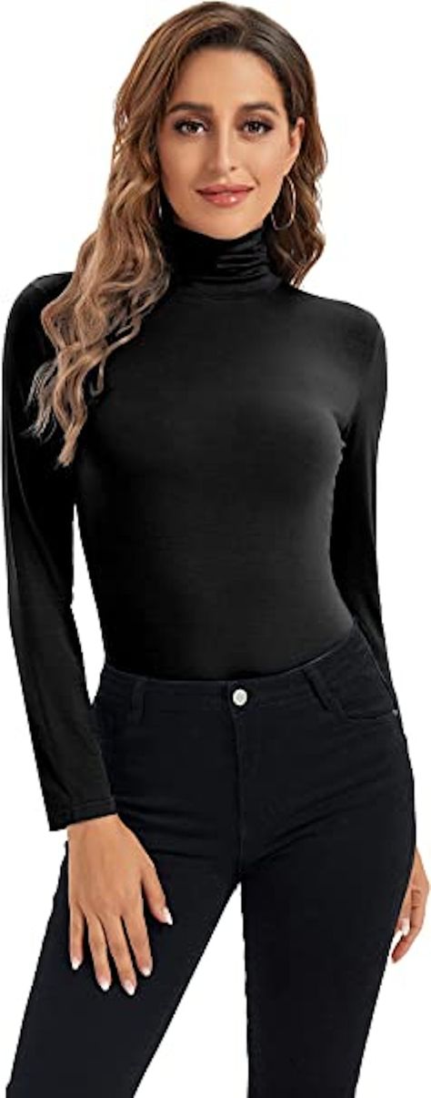 40 Chic Pieces That Look Sexy Without Being Overly Revealing Boxing Outfit For Women, Layer Shirt, Chic Fall Outfits, Fitted Turtleneck, Patchwork Jeans, White Long Sleeve Shirt, Black Turtleneck, Long Sleeve Turtleneck, Mock Turtleneck