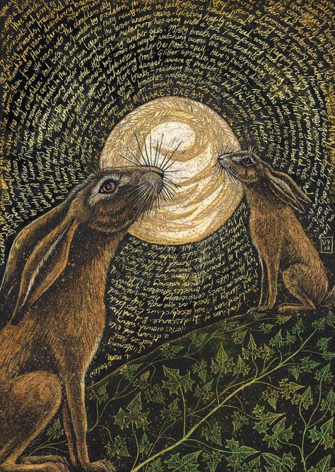 Hare Pictures, Folk Horror, Hare Painting, Gothic Images, Hare Print, Rabbit Art, Bunny Art, Art Et Illustration, Art And Illustration