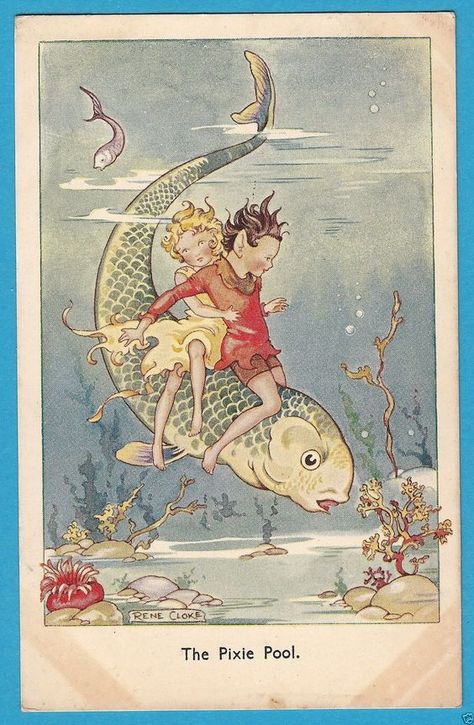 Rene Cloke Fae Art, Vintage Book Art, Fairy Images, Fairy Illustration, Mermaid Fairy, Graphic Arts Illustration, Fairy Artwork, Baby Fairy, Fairytale Art