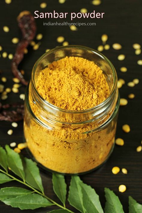 sambar powder is an Indian spice mix used to make sambar, a popular lentil soup from South India. This recipe gives you flavorful & aromatic sambar powder #sambarpowder #sambarmasala #sambarpowderrecipe Indian Stew, Sambar Powder Recipe, Indian Lentil Soup, Sambhar Recipe, Indian Spice Mix, Dal Recipes, Masala Powder Recipe, Egg Plant, Masala Spice