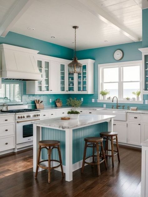 What’s up BEACHES? | #whatsupbeaches what do you think about this Simple Coastal Cottage Kitchen | Facebook Kitchen Makeovers On A Budget, Coastal Cottage Kitchen, Kitchen Renovation Ideas, Coastal Kitchen Design, Kitchen Makeovers, Beach Kitchens, Fresh Color, Coastal Kitchen, Budget Diy