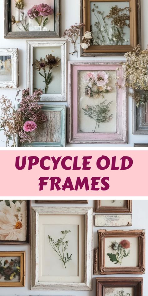 A guide featuring two images on how to transform old frames into stunning wall art, enhancing your home with unique decorative pieces. Perfect for Do-It-Yourself enthusiasts. Framed Recipes In Kitchen, Old Frames Ideas Wall Art, Picture Frames Ideas, Farm Living Room, Colors Quotes, How To Breathe, Moms Kitchen, Old Picture Frames, Farm Living