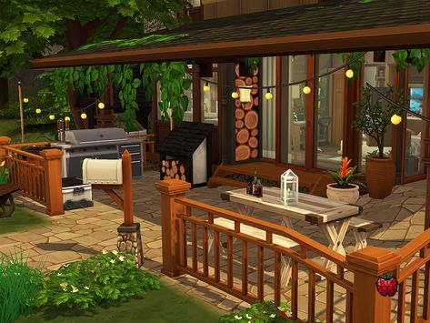 Sims 4 Outdoor Kitchen, Sims Patio, Sims Memes, Sims 4 Kitchen, Sims Houses, Micro House, Sims Freeplay, Gaming Decor, Sims 4 Build