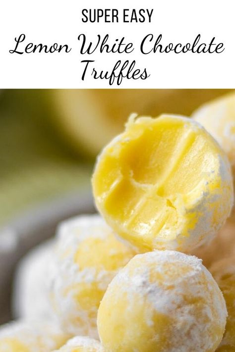 Truffle Recipe Easy, Lemon Truffles, Homemade Chocolate Truffles, Easy Truffles, Lemon Cream Pies, White Chocolate Truffles, Chocolate Truffles Recipe Easy, Candy Recipes Homemade, Truffle Recipe Chocolate