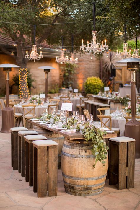 Rural Wedding, Deco Champetre, Rustic Backyard, Wedding California, Rustic Wedding Reception, Rustic Outdoor Wedding, Wine Barrels, Table Set Up, Garden Party Wedding