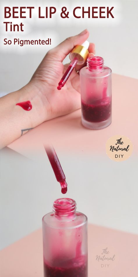 Lip Tint Diy, Pigmentation Remedy, Lip And Cheek Tint, Lip Balm Recipes, Mini Facial, Aloe Gel, Diy Body Care, Cheek Tint, Diy Lips