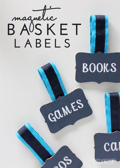 Fabric Bin Labels, Basket Label Ideas, Labeling Baskets, Trofast Ikea, Ikea Hack Kids, Ikea Fabric, Basket Labels, Diy Magnets, Bin Labels