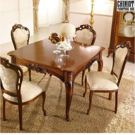 Classic Dining Room Furniture, Formal Dining Room Furniture, Dining Room Furniture Collections, Wooden Dining Table Designs, Dining Room Furniture Design, Dining Table Design Modern, Pretty Furniture, Unique Dining Tables, Dining Room Furniture Sets