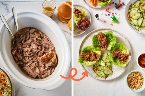 Cook Once Eat Twice, Easy Lettuce Wraps, Cooking Recipes For Dinner, Slow Cooker Pulled Pork, Pulled Pork Sandwich, Slow Cooker Pork, Delicious Sandwiches, Easy Cooking Recipes, Delicious Dinner