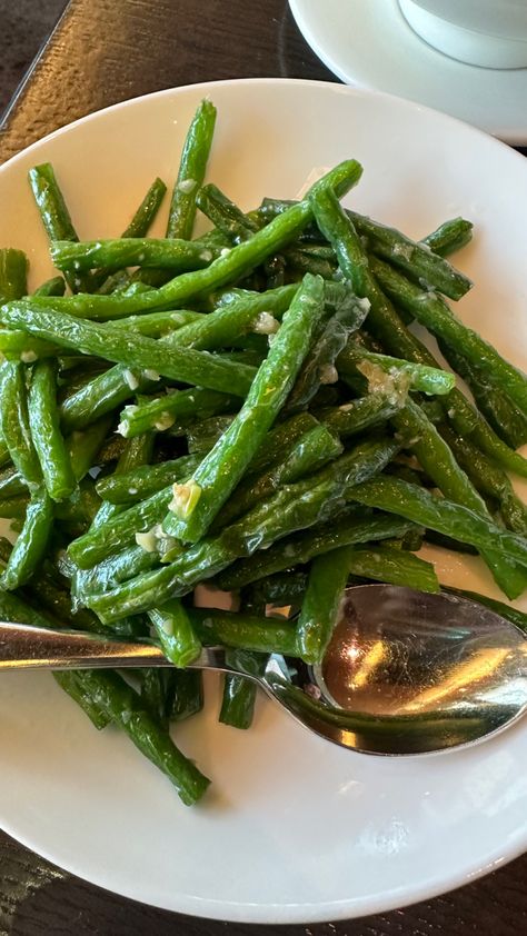 Garlic green beans Green Bean Aesthetic, Green Beans Aesthetic, String Beans, Garlic Green Bean Recipes Chinese, Asian Style Garlic Green Beans, Green Beans Soy Sauce Garlic, Sauteed Green Beans Garlic Soy Sauce, Garlic Green Beans, Green Vegetables