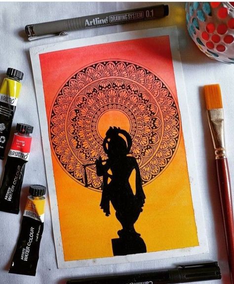 Canvas Art: A Creative Spectrum Face Without Features Art, Radha Krishna Mandala Painting, Janmashtami Canvas Painting, Krishna Easy Art, Gods Mandala Drawing, Radhakrishna Drawing Ideas, Easy Painting Of Krishna, Krishna Mandala Art Colourful, Kanha Ji Mandala Art