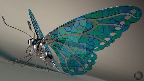 Mechanical Butterfly by Lilith-Symphony Tech Butterfly, Mechanical Butterfly, Nyc Projects, Future Technology Concept, Robot Animal, Iron Man Art, Spaceship Art, Futuristic Art, Robot Design