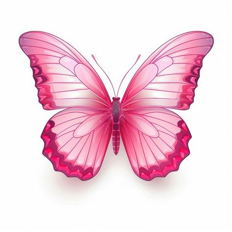 Pink Butterfly Illustration, Butterflies Pink, Pink Butterfly Sticker, Pink Butterfly Printable, Butterfly Image, Butterflies And Flowers, Butterfly Stickers, Barbie Png, Beautiful Butterfly Images