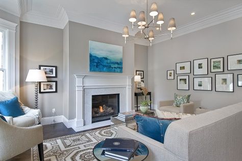 Tips and Tricks for Choosing the Perfect Paint Color (Paint It Monday)… Benjamin Moore Abalone Worldly Gray, Gray Painted Walls, Revere Pewter, Light Grey Walls, Perfect Paint Color, Paint Colors Benjamin Moore, Wall Paint Colors, Traditional Living, Design Del Prodotto