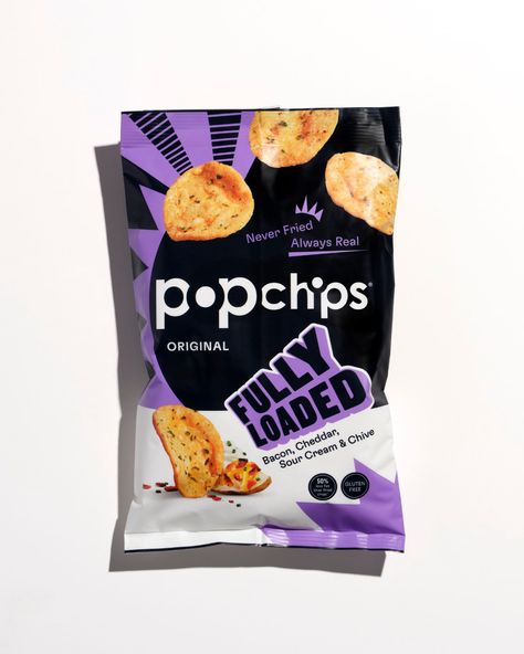 Popchips Unveils Bold New Packaging and Launches Drool-Worthy Flavors | Dieline - Design, Branding & Packaging Inspiration Organic Food Packaging, Organic Chips, Fried Potato Chips, Chip Packaging, Packaging Snack, Packaging System, Fried Potato, Snack Brands, New Branding