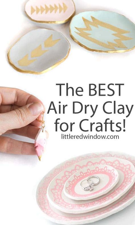 Learn which air dry clay is the best to use for craft projects and get tips and tricks for working with air dry clay! Best Clay For Sculpting, Clay Christmas Ideas, Working With Air Dry Clay, Girlfriend Crafts, Best Air Dry Clay, Clay Crafts For Kids, Clay Moulding, Homemade Clay, Diy Air Dry Clay