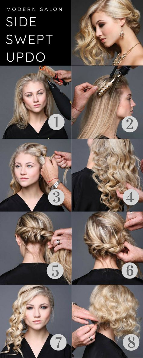 20s Updos For Long Hair, Updos Side Swept, 1920s Updos For Long Hair, Roaring 20s Hairstyles For Long Hair Gatsby, 1920s Hair Long Updo, Hollywood Hair Updo, Great Gatsby Hairstyles For Long Hair, 1920s Updo Tutorial, Side Swept Hairstyles Tutorial