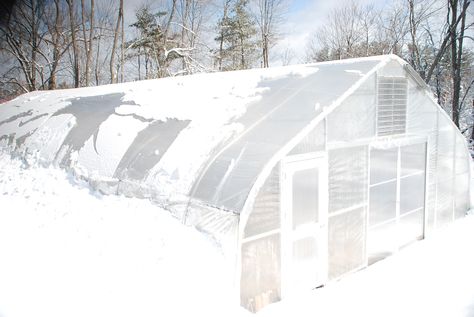 Rimol Greenhouse Systems High Tunnels can withstand tough winters, heavy snow loads and wind to protect your crops from damage year round! Round Greenhouse, High Tunnel Greenhouse, Root Cellars, High Tunnel, Tunnel Greenhouse, Conservatory Garden, Root Cellar, Crop Production, Heavy Snow