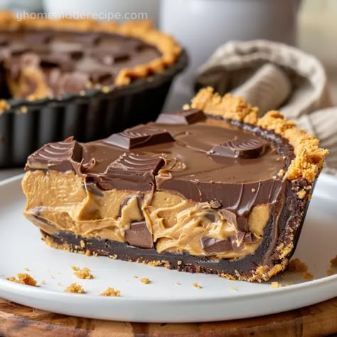 Giant Reese's Peanut Butter Cup Pie | Delicious Dessert Idea - My Home Made Recipe Chocolate Peanut Butter Silk Pie, Giant Peanut Butter Cup Pie, Giant Reeses Peanut Butter Cup Pie, Reese’s Pb Cup Dessert, Giant Reese’s Peanut Butter Pie, Giant Reeses Peanut Butter Pie, Giant Reese's Peanut Butter Cup Pie, Chocolate Peanut Butter Dessert, Giant Reese’s Peanut Butter Cup Pie