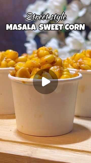 Corn Masala Recipe, Chaat Recipe Street Food, Street Style Corn, Sweetcorn Recipes, Corn Chaat Recipe, Corn Chaat, Masala Corn, Sweet Corn Recipes, Samosa Recipe