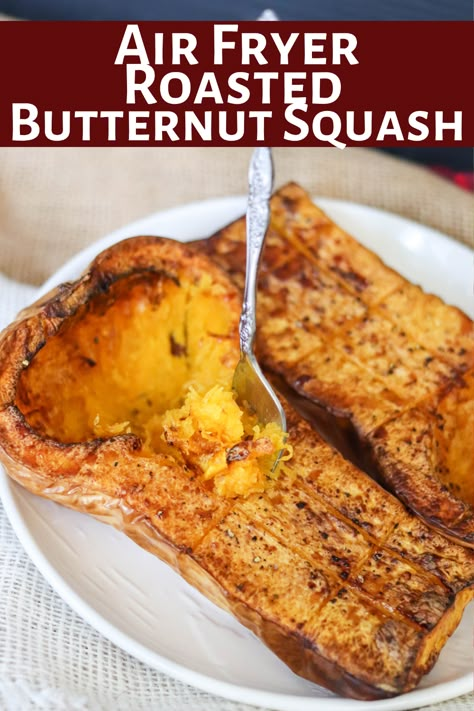 Air Fryer Butternut Squash is a delicious healthy meal or side dish! Taking just fraction of the time in the air fryer, this will become a family favorite! Air Fryer Butternut Squash, Air Fryer Recipes Chicken Tenders, Air Fryer Recipes Chicken Thighs, Air Fryer Recipes Healthy Low Carb, Air Fryer Recipes Keto, Baked Butternut Squash, Air Fryer Oven Recipes, Air Fryer Recipes Chicken, Butternut Squash Recipes