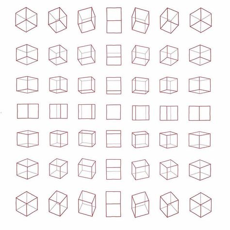 Practice Drawing Shapes, Drawing Grid, Geometric Shapes Drawing, Geometric Volume, Form Drawing, Perspective Drawing Lessons, Shapes Worksheets, Body Reference Drawing, Perspective Drawing