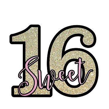 Promote | Redbubble Sweet Sixteen Decor, Sweet 16 Shoes, Sweet 16 Birthday Ideas, 16 Birthday Ideas, Cake Topper Number, Cake Printable, Barbie Silhouette, Pink Sweet 16, Celebration Images