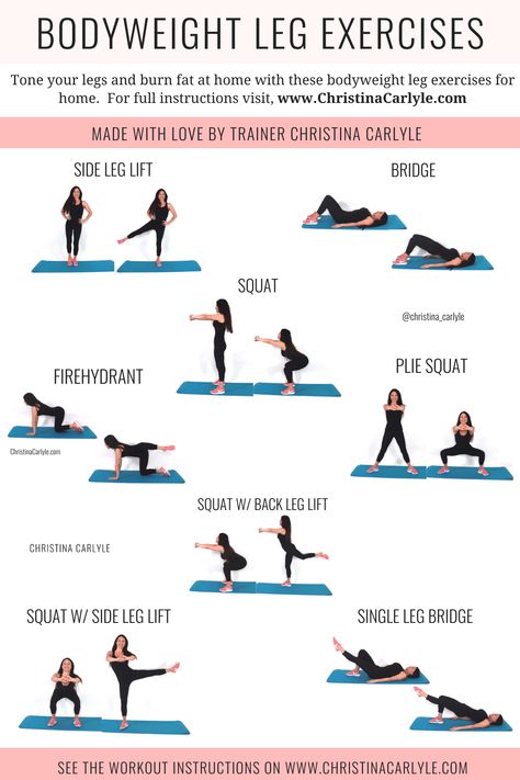 Leg At Home Workout, Leg Exercises At The Gym, Flute Workout, Bodyweight Leg Exercises, Leg Exercises At Home, At Home Leg Workout, Christina Carlyle, Workout Instructions, Holistic Fitness