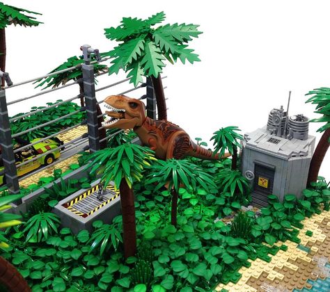 Jurassic Park | The 4th part of my collaboration with Disco8… | Flickr Dino Lego, Lego Trees, Lego Card, Lego Jurassic Park, Lego Dinosaur, Lego Dragon, Bookshelves Decor, Lego Jurassic, Lego Sculptures