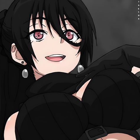 Anime Female Manga Icon, Black Hair Anime Girlicon, Anime Black Hair Female, Tryhard Pfp, Another Misaki Mei, Horimiya Manga, Anime Gothic, Tomboy Art, Anime Goth