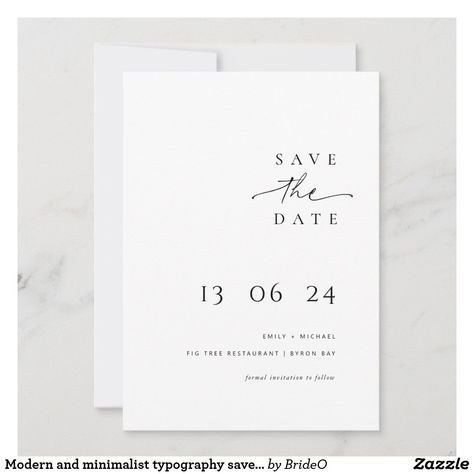 Elopement Party, Tree Restaurant, Black And White Wedding Invitations, Save The Date Designs, Formal Wedding Invitations, Minimalist Typography, Date Invitation, Minimalist Baby, Balloon Gift