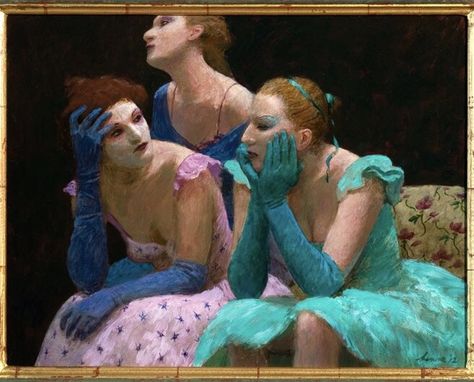 restot on Twitter: "Kenne Grégoire (Dutch b.1951) ~ “Muurbloemen” (Wall flowers) 2012… " Kenne Gregoire, Theatre Scene, Study Trip, Three Graces, Dutch Painters, Face Expressions, Figure Painting, Contemporary Artists, Sculptor