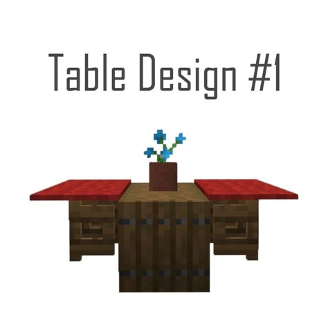 Minecraft Tables Ideas, Table Minecraft Ideas, Minecraft Table Design, Minecraft Table Ideas, Minecraft Hus, Minecraft Table, Table Minecraft, Mine Minecraft, Minecraft Decoration