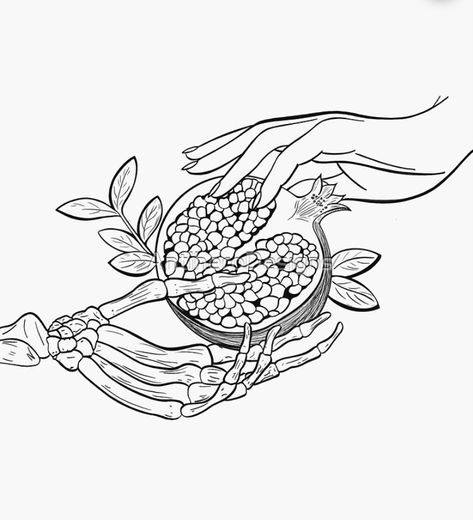 Hades Pomegranate Tattoo, Curved Tattoo Placement, Greek Aphrodite Tattoo, Iron Crown Tattoo Persephone, Persephone Aesthetic Tattoo, Persephone Line Art, The Fates Mythology Tattoos, Greek Inspired Tattoos Mythology, Persephone Tattoo Minimalist