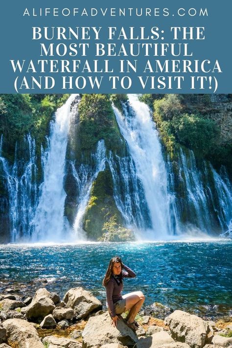 Burney Falls is a GORGEOUS waterfall in northern California. It is one of the most beautiful waterfalls I have ever seen. I honestly think it is the most beautiful waterfall in America. If you are in the area, this is definitely worth the stop. (and yes, the water is really this blue!) In this post, I give all the details on how to visit this amazing waterfall in Northern California! Beautiful Places In Usa, Amazing Waterfall, Burney Falls, Fall Road Trip, Places In Usa, Perfect Road Trip, Adventure Ideas, Chasing Waterfalls, California Trip