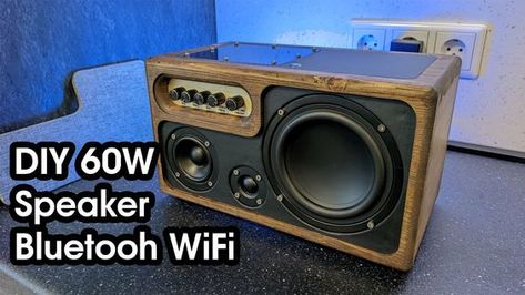 Bluetooth Speaker Box, Diy Boombox, Diy Bluetooth Speaker, Wooden Speakers, Music Corner, Audio Ideas, Speaker Projects, Lamp Diy, Boom Box