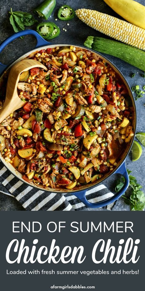 Easy Chicken Chili Recipe, Chicken Chili Recipe Easy, Easy Chicken Chili, Summer Chicken, Summer Vegetables, Healthy Sweet Snacks, Summer Veggies, Chili Recipe Easy, Chicken Chili Recipe