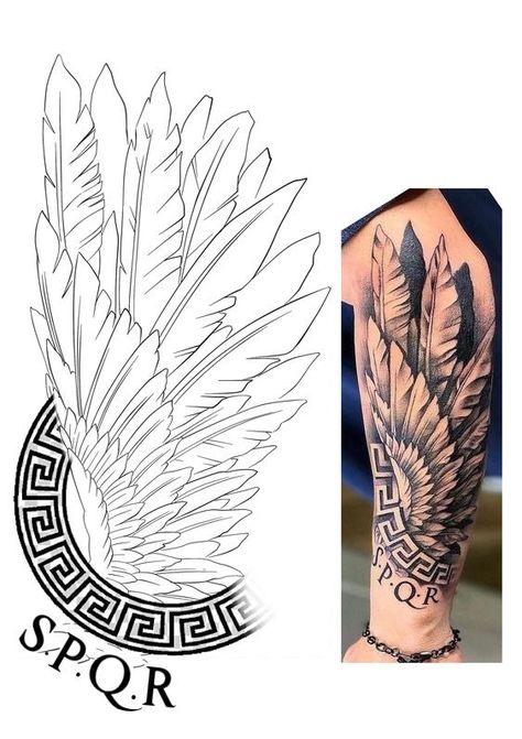 Wing Tattoo Stencil, Alas Tattoo, Geometric Mandala Tattoo, Half Sleeve Tattoos Drawings, Forearm Band Tattoos, Me Tattoo, Wing Tattoo Designs, Band Tattoo Designs, Armband Tattoo Design