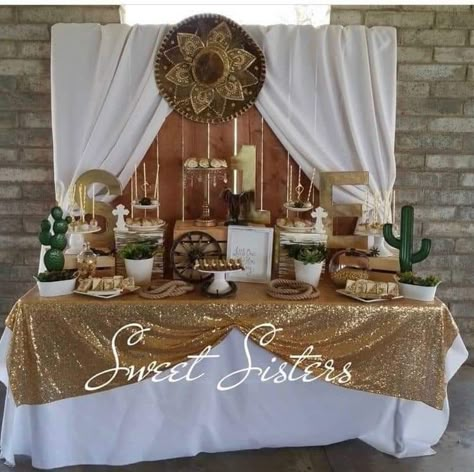 Charra Birthday Party, Charro Birthday Party Ideas, Charro First Birthday, Hacienda Baptism, Bautizo Ideas Decoracion Charro, Charro Backdrop Ideas, Ranchera Quinceanera Theme, Baptism Mexican Theme, Boys Quinceanera Ideas