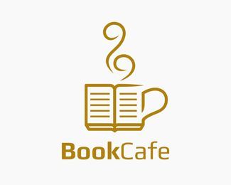 BookCafe Logo design - Logo is combination of book and a cup of coffee. Suitable for coffee shop, bookstore, library, and much more. Logo For Bookstore, Book Cafe Logo, Logo Bookstore, Library Logo Design, Logos Bookstore, Coffee Shop Bookstore, Bookstore Logo, Book Logo Design, Cafe Logos