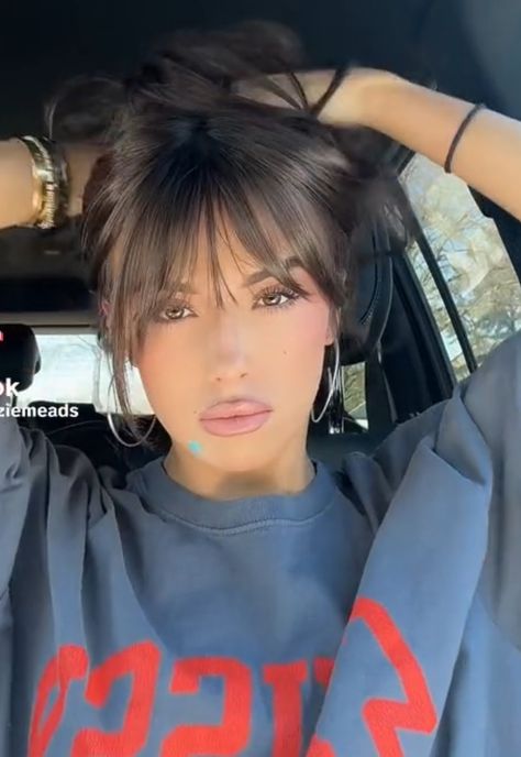 Fringe Bangs Wispy, Face Frame With Wispy Bangs, Dark Hair Light Bangs, Little Bangs Fringes, Whiskey Bangs, Whispy Baby Bangs Long Hair, Wispy Bangs Round Face Long Hair, Wispy Bangs Straight Hair, Whispy Baby Bangs