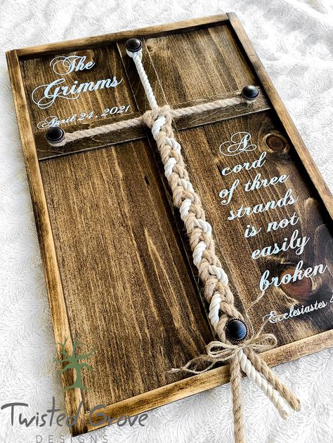 Rustic Wedding Unity Cord of three Braided Cross visit our #etsy shop: A Cord of Three Strands rustic wood braid cross sign, Unity ceremony alternative, Rustic Wedding rope ceremony, Wedding decor, Wedding gift https://etsy.me/39DPdoZ #wedding #rustic #unityceremony #sandceremony #rusticwedding #countrywedding #unityceremonyideas #weddingideas #weddingdecor #unityideas #acordof3 #acordofthree #weddingplanning Unity Ceremony Braid, Candle Ceremony, Unity Cross, Unity Candle Ceremony, Cross Sign, Cord Of Three Strands, Rustic Wedding Ceremony, Unity Ceremony, Cross Crafts