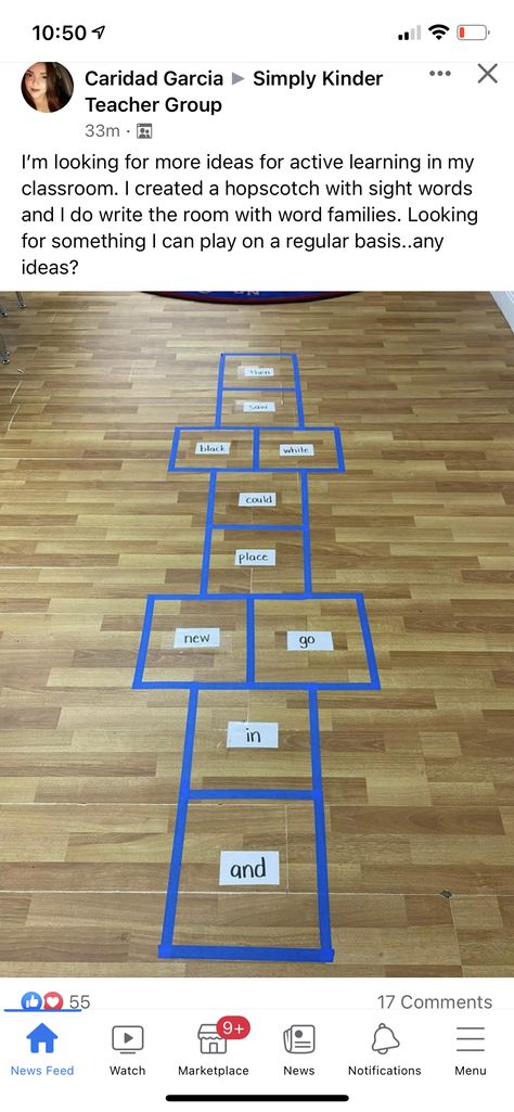 Sight Word Hopscotch, Classroom Hopscotch, Daily Five, First Grade Activities, Word Activities, Sight Word, Word Families, Sight Words, First Grade