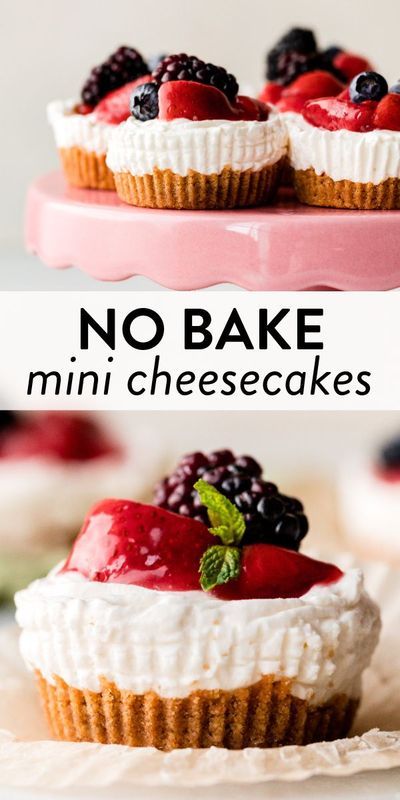 Haskap Recipes, Breakfast Hosting, No Bake Mini Cheesecakes, Mini No Bake Cheesecake, Strawberry Cheesecakes, Mini Cheesecakes Easy, Individual Pies, Mini Cheesecake Recipes, Mini Torte